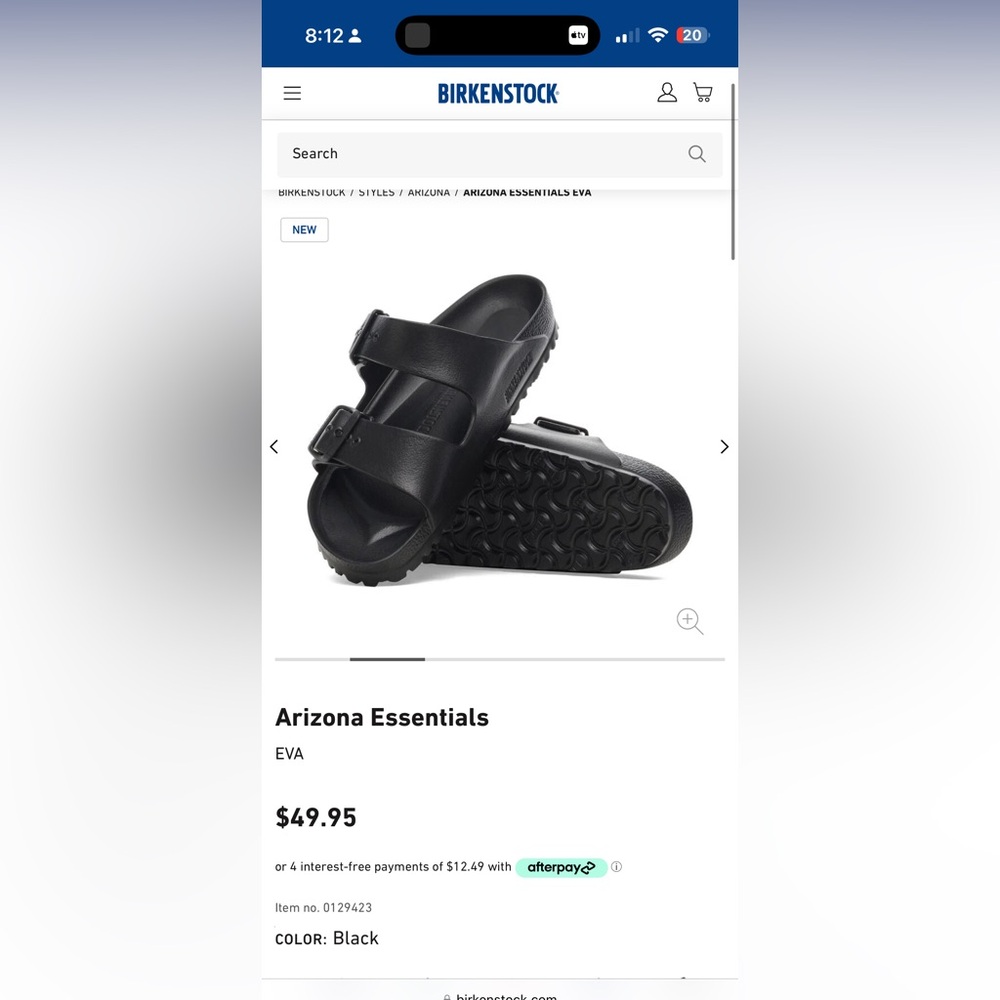 Birkenstock Eva Black 7-7.5